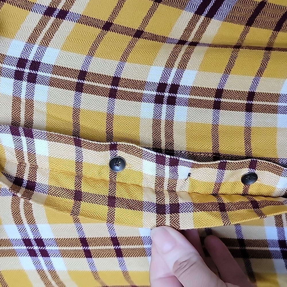 Lane Bryant Plus Size 22/24 Yellow Plaid Button Front Long Sleeve Top - Picture 6 of 11